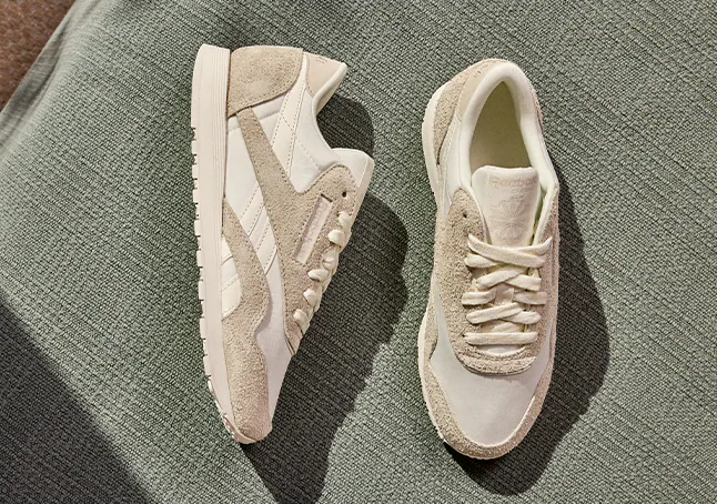 A pair of Reebok sneakers featured in the End of Season Sale